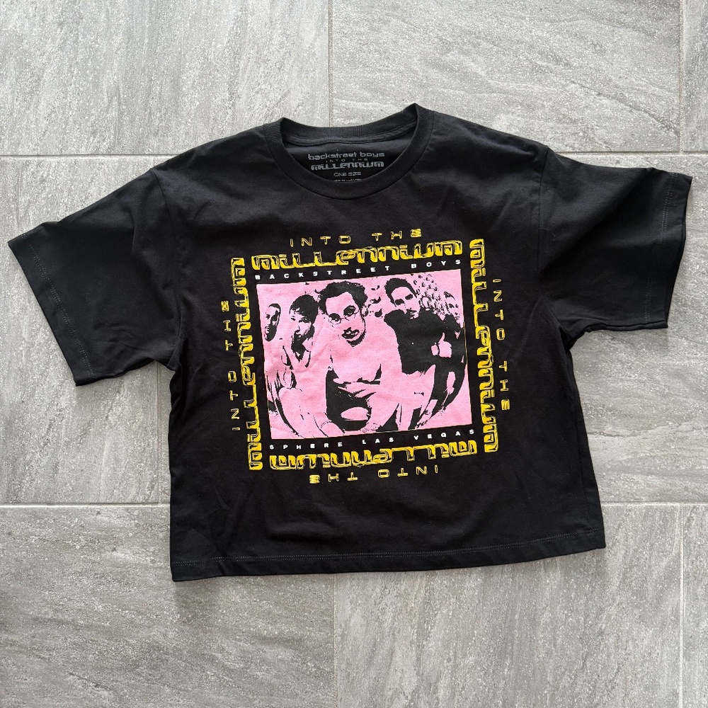 Backstreet Boys Official “Into the Millenium” Sphere Residency 2025 Crop Tee—NEW